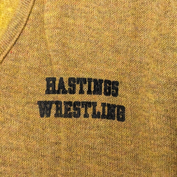 Rare Vintage Hastings Wrestling Varsity V-Neck Sweater Medium - Picture 3 of 14